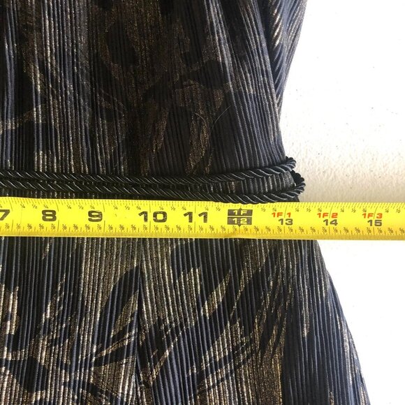 NWT! Tahari Size 10 Beautiful Sleeveless Black/ Gold Jumpsuit - Picture 9 of 16